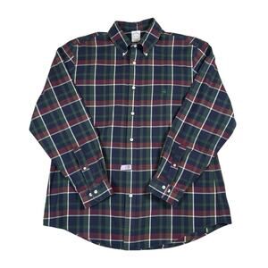 Brooks Brothers Regent Long Sleeve Plaid Button Down Shirt Men's XL Blue Red